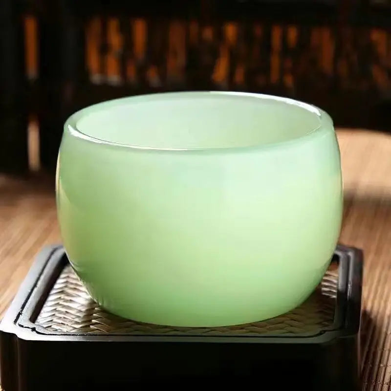 Jade Cup Porcelain Teacup Thickened Tureen Chinese Kung Fu Tea Set High-end Zen Tea Infuser Coffee Mug Tea Maker Tableware
