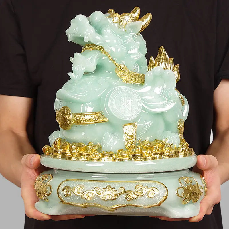 Jade Pixiu Ornaments Attract Wealth Feng Shui Handicrafts Living Room Office Decoration Housewarming Opening Gifts