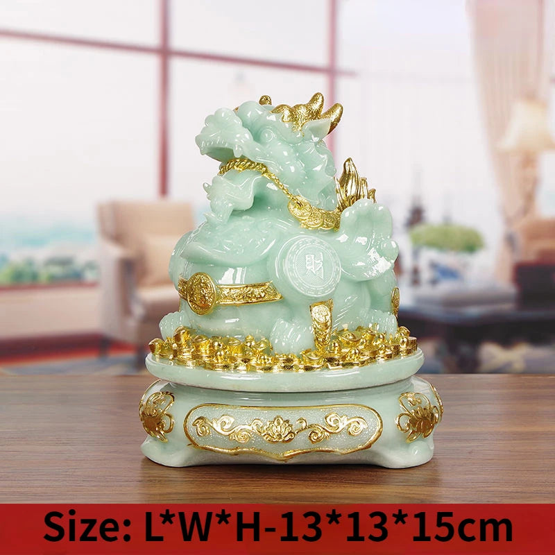 Jade Pixiu Ornaments Attract Wealth Feng Shui Handicrafts Living Room Office Decoration Housewarming Opening Gifts