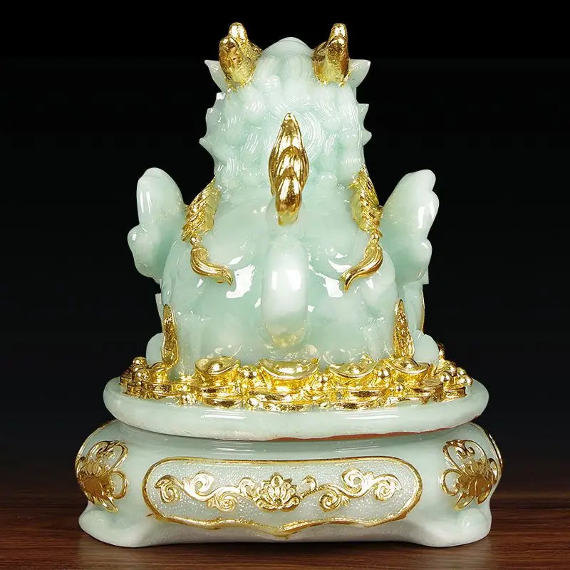 Jade Pixiu Ornaments Attract Wealth Feng Shui Handicrafts Living Room Office Decoration Housewarming Opening Gifts