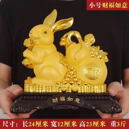Jade Rabbit Fortune Zodiac Switch Settlement Opening Gifts of The Rabbit Mascot Birthday Gift Home Decoration