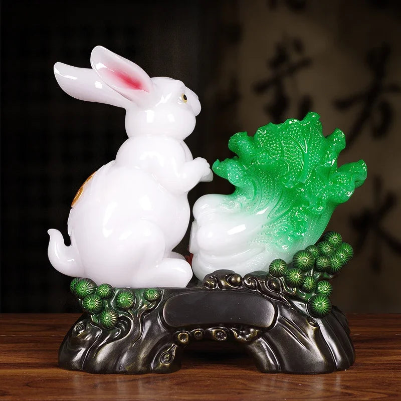 Jade Rabbit Fortune Zodiac Switch Settlement Opening Gifts of The Rabbit Mascot Birthday Gift Home Decoration