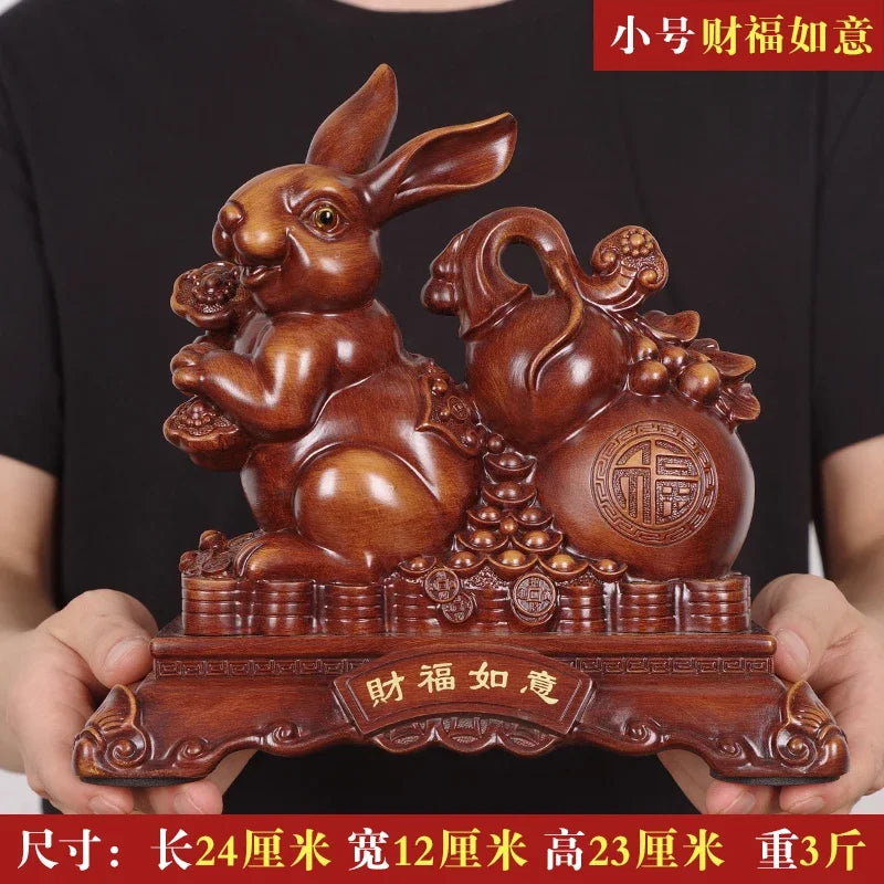 Jade Rabbit Fortune Zodiac Switch Settlement Opening Gifts of The Rabbit Mascot Birthday Gift Home Decoration