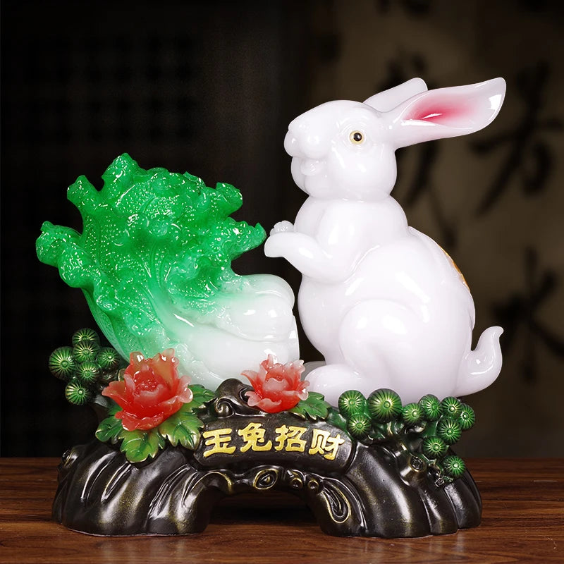 Jade Rabbit Fortune Zodiac Switch Settlement Opening Gifts of The Year of The Rabbit Mascot Birthday Gift Home Decoration