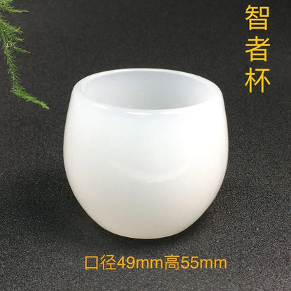 Jade Tea Cup Wine Cup Kung Fu Tea Set Health High-end Jade Single Master Cup Set Water Cup Bowls Kitchen Dining Tea Bowls Tureen