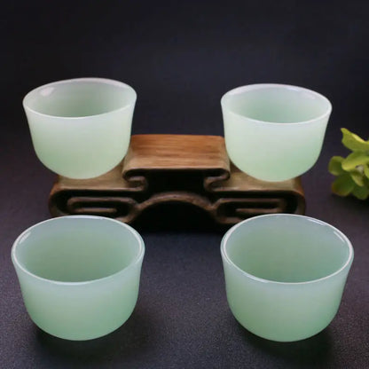Jade Tea Cup Wine Cup Kung Fu Tea Set Health High-end Jade Single Master Cup Set Water Cup Bowls Kitchen Dining Tea Bowls Tureen
