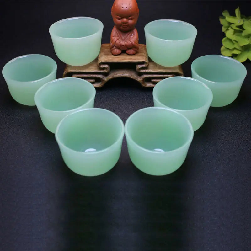 Jade Tea Cup Wine Cup Kung Fu Tea Set Health High-end Jade Single Master Cup Set Water Cup Bowls Kitchen Dining Tea Bowls Tureen