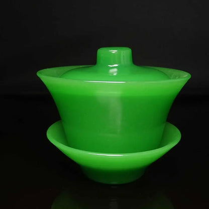 Jade Teacup Wine Glass Chinese Kung Fu Tea Set Health High-end Jade Tureen Master Cup Set Jade Bowl Tea Cup Water Cup Tea Maker