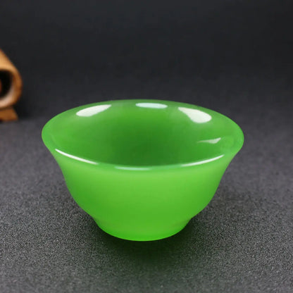 Jade Teacup Wine Glass Chinese Kung Fu Tea Set Health High-end Jade Tureen Master Cup Set Jade Bowl Tea Cup Water Cup Tea Maker