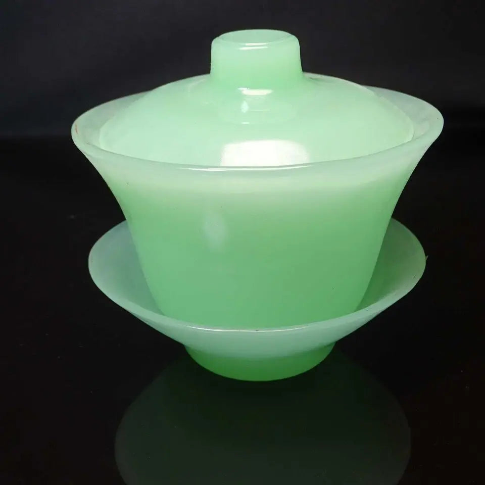 Jade Teacup Wine Glass Chinese Kung Fu Tea Set Health High-end Jade Tureen Master Cup Set Jade Bowl Tea Cup Water Cup Tea Maker