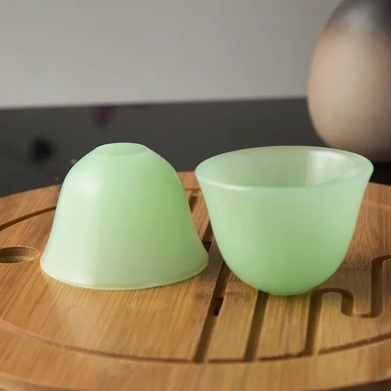 Jade Teacup Wine Glass Chinese Kung Fu Tea Set Health High-end Jade Tureen Master Cup Set Jade Bowl Tea Cup Water Cup Tea Maker