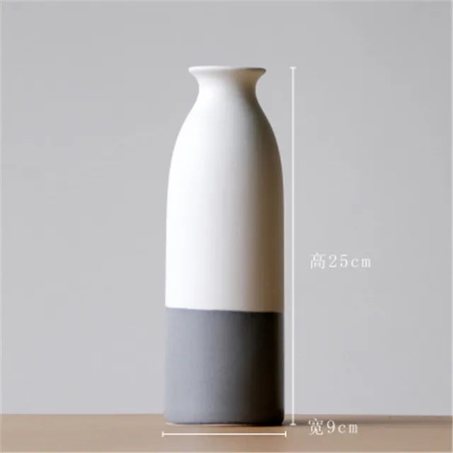 Japan Brief Flower Vase Ceramic Desk Simple Art Vases Home Party Decoration Tabletop Water Flowerpot Wedding Ornaments