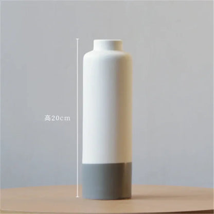 Japan Brief Flower Vase Ceramic Desk Simple Art Vases Home Party Decoration Tabletop Water Flowerpot Wedding Ornaments