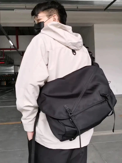 Japan Korean Style Men's Shoulder Crossbody Bag Waterproof Large Capacity Light weight Sport Casual Travel Messenger Sling Bag
