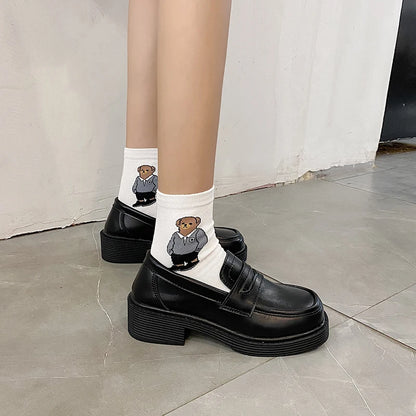 Japan Style Girl Lolita Retro Shoes Student JK Shoes Female Low Heels Shallow Loafers