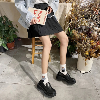 Japan Style Girl Lolita Retro Shoes Student JK Shoes Female Low Heels Shallow Loafers