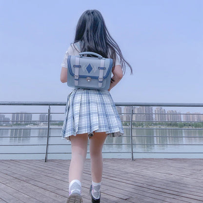 Japan Style Lolita JK Backpack Girl Students School Artificial Leather Shoulder Bags Briefcase Bookbag Messenger Bags
