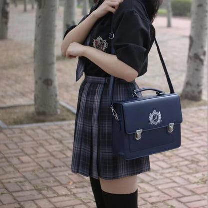 Japan Style Lolita JK Backpacks Women Girl Schoolbags Artificial Leather Messenger Bags Flap Pocket Briefcase Bookbags