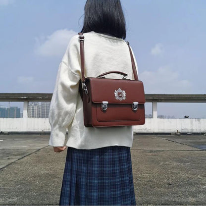 Japan Style Lolita JK Backpacks Women Girl Schoolbags Artificial Leather Messenger Bags Flap Pocket Briefcase Bookbags