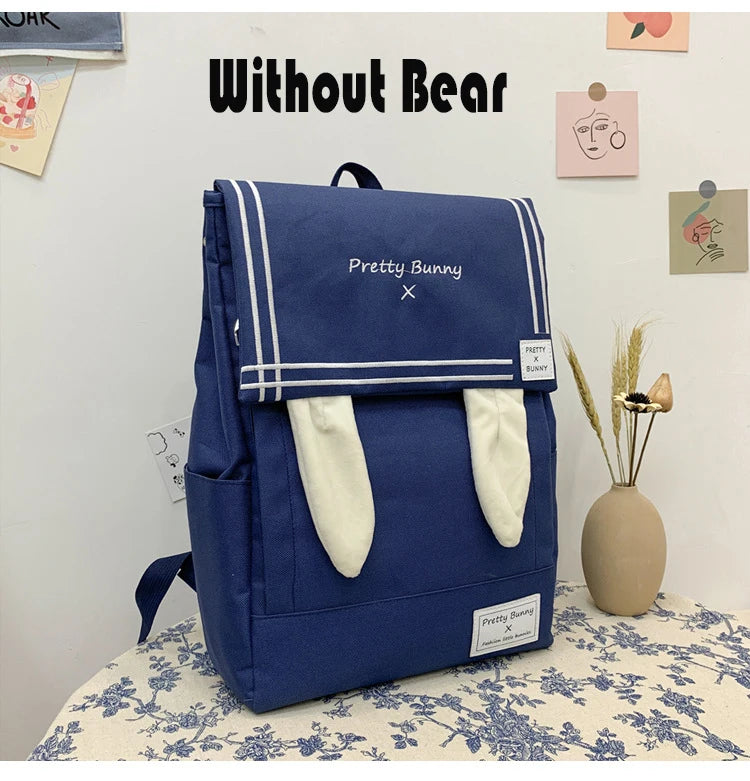 Japan Style Lovely Girl Lolita Backpacks Female Rabbit Ears Bags Preppy School JK HandBags Korean Bag For Women