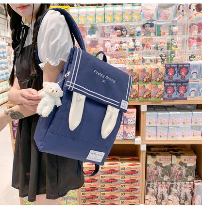 Japan Style Lovely Girl Lolita Backpacks Female Rabbit Ears Bags Preppy School JK HandBags Korean Bag For Women