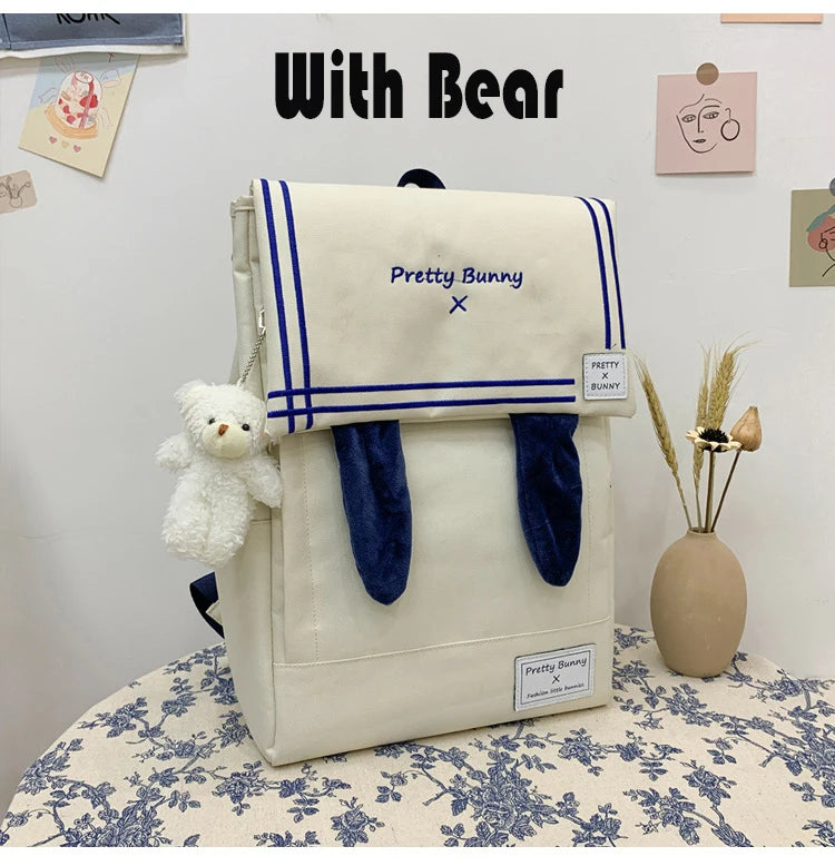 Japan Style Lovely Girl Lolita Backpacks Female Rabbit Ears Bags Preppy School JK HandBags Korean Bag For Women
