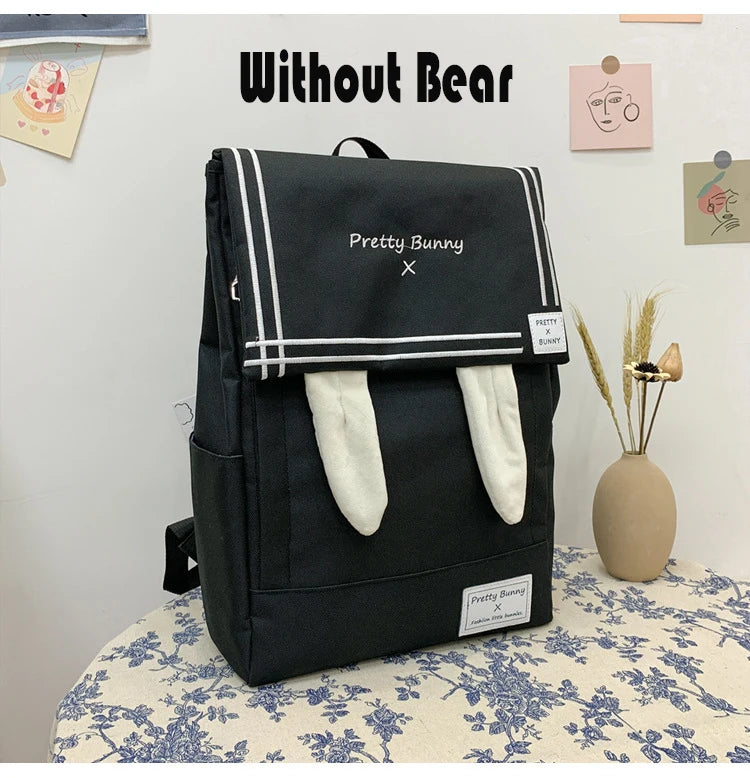 Japan Style Lovely Girl Lolita Backpacks Female Rabbit Ears Bags Preppy School JK HandBags Korean Bag For Women