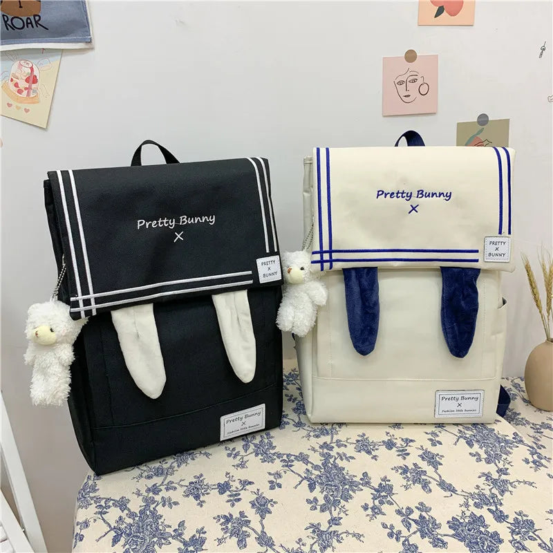 Japan Style Lovely Girl Lolita Backpacks Female Rabbit Ears Bags Preppy School JK HandBags Korean Bag For Women
