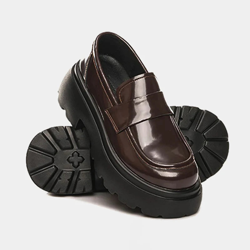 Japan Style Students Girl JK Shoes Female PU Leather Loafers Platform Elevator Shoes