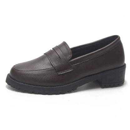 Japan Style Students Girl JK Shoes Female PU Leather Loafers Platform Elevator Shoes