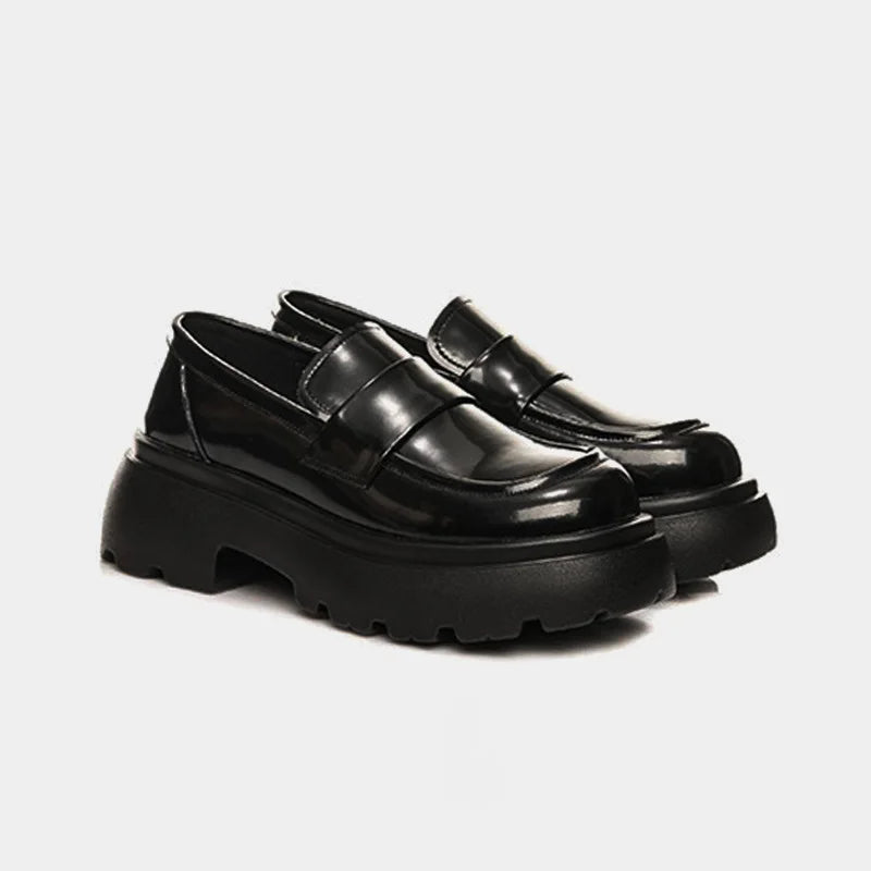 Japan Style Students Girl JK Shoes Female PU Leather Loafers Platform Elevator Shoes