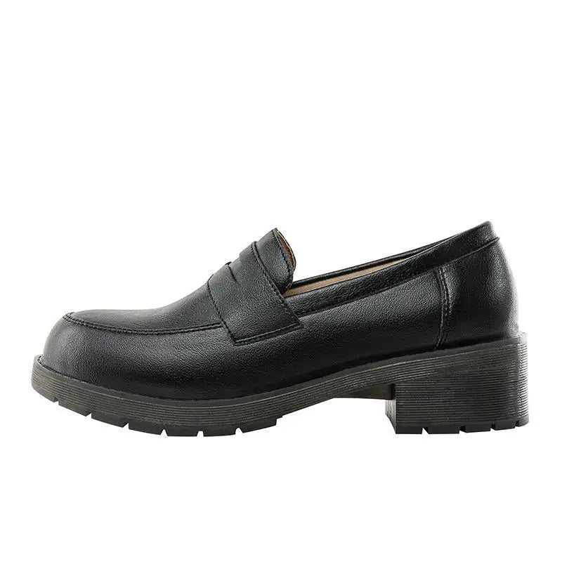 Japan Style Women Retro Shoes Girl Lolita JK Shoes Mid heels Female Sewing Loafers Shallow Shoes