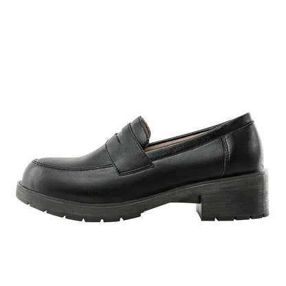 Japan Style Women Retro Shoes Girl Lolita JK Shoes Mid heels Female Sewing Loafers Shallow Shoes