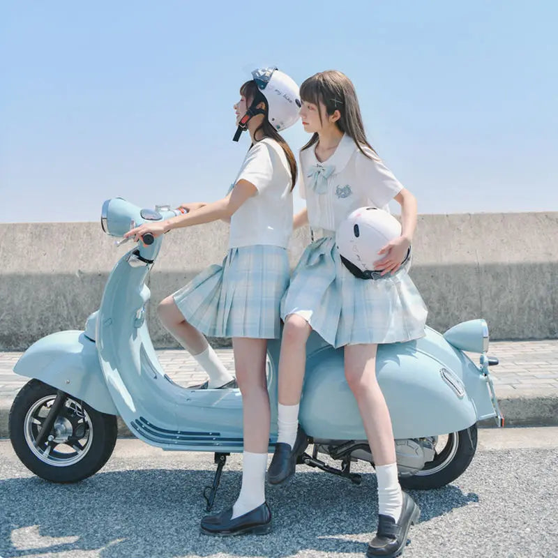 Japan Style Women Retro Shoes Girl Lolita JK Shoes Mid heels Female Sewing Loafers Shallow Shoes