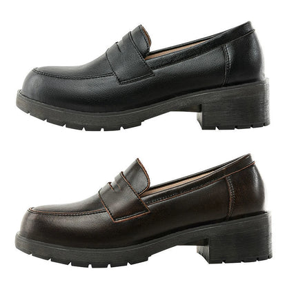 Japan Style Women Retro Shoes Girl Lolita JK Shoes Mid heels Female Sewing Loafers Shallow Shoes