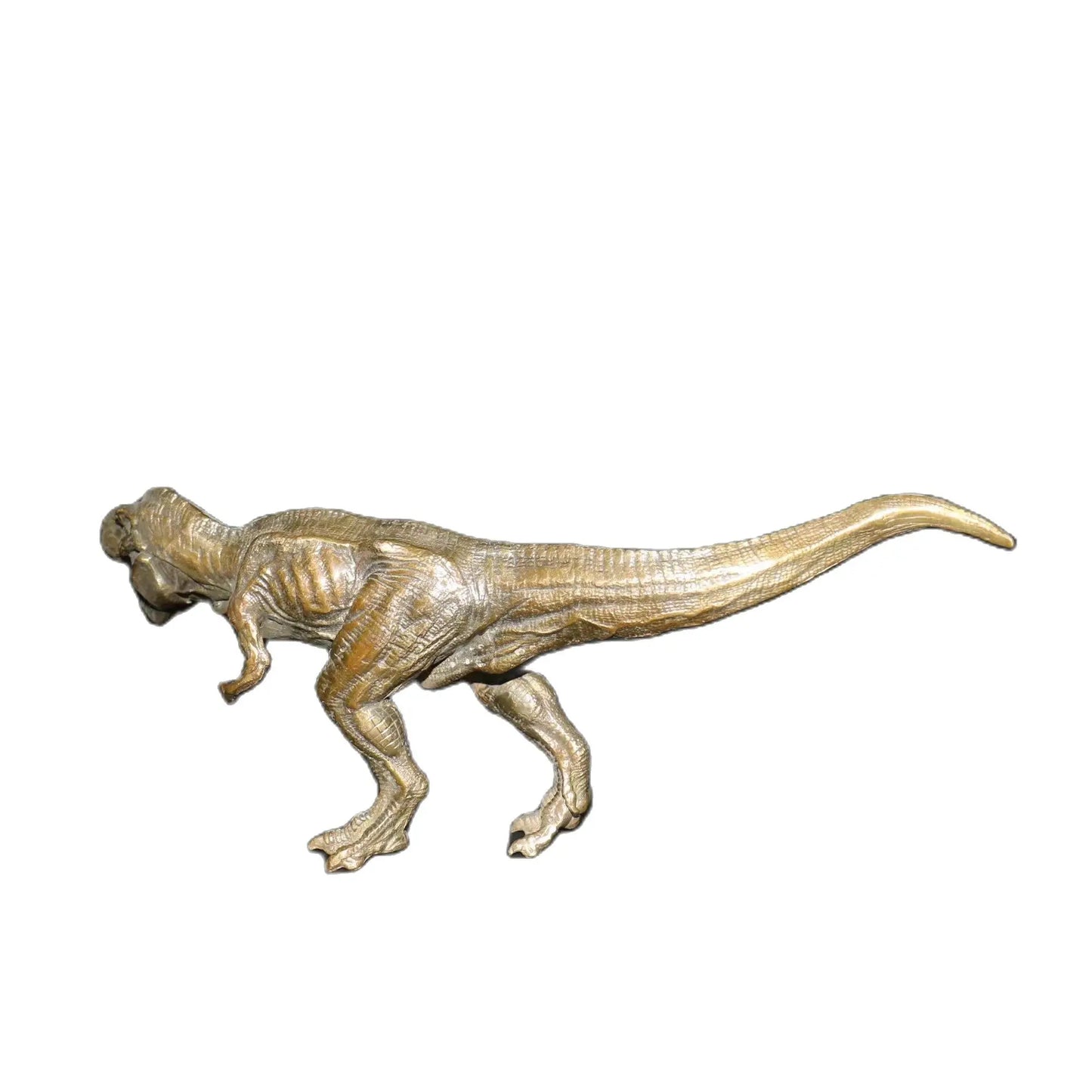 Japan Superb Old Bronze Hand Carved ferocious Carnivore Dinosaur Statue