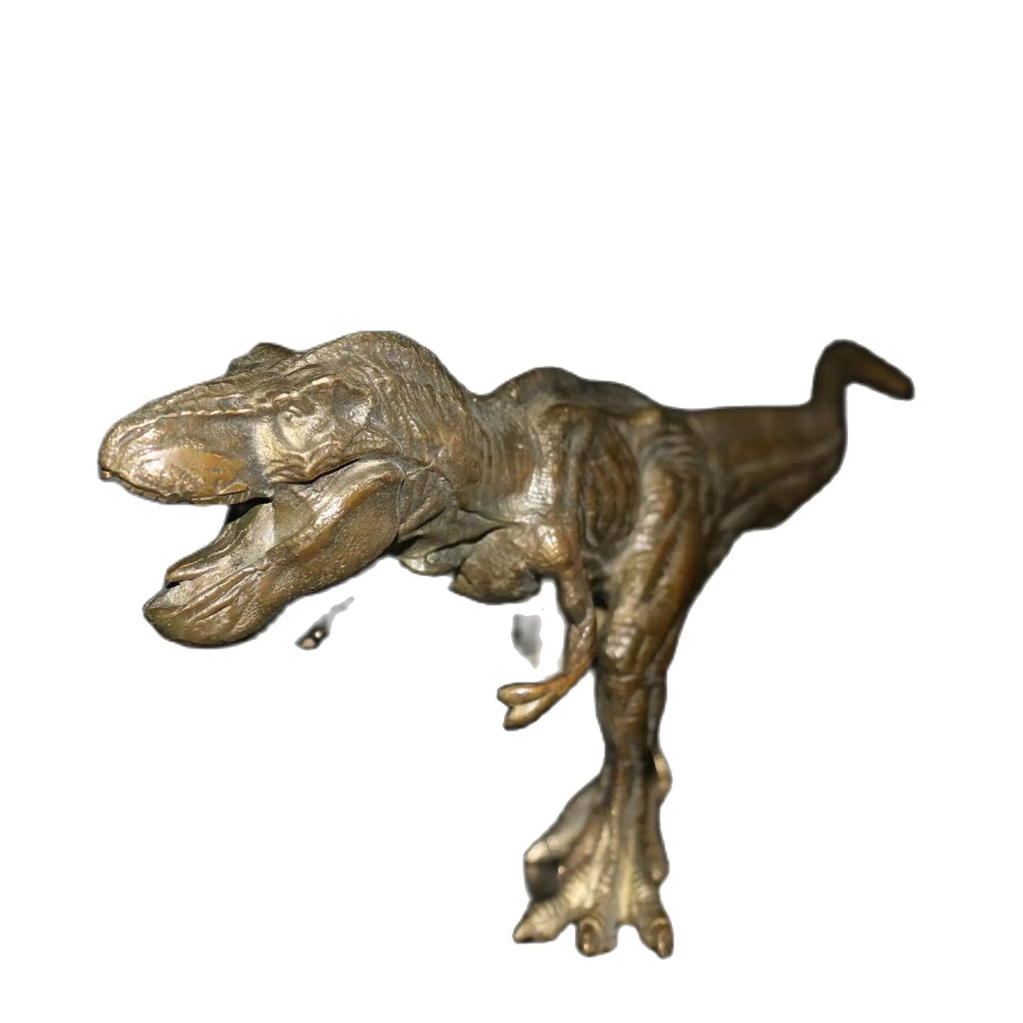 Japan Superb Old Bronze Hand Carved ferocious Carnivore Dinosaur Statue