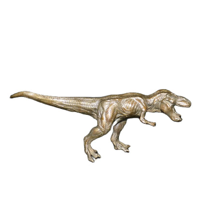 Japan Superb Old Bronze Hand Carved ferocious Carnivore Dinosaur Statue