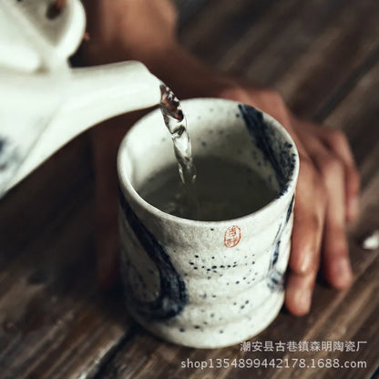 Japan and South Korea ceramic tea cup stoneware hand-painted cup Japanese Kung Fu tea cup coffee milk cup