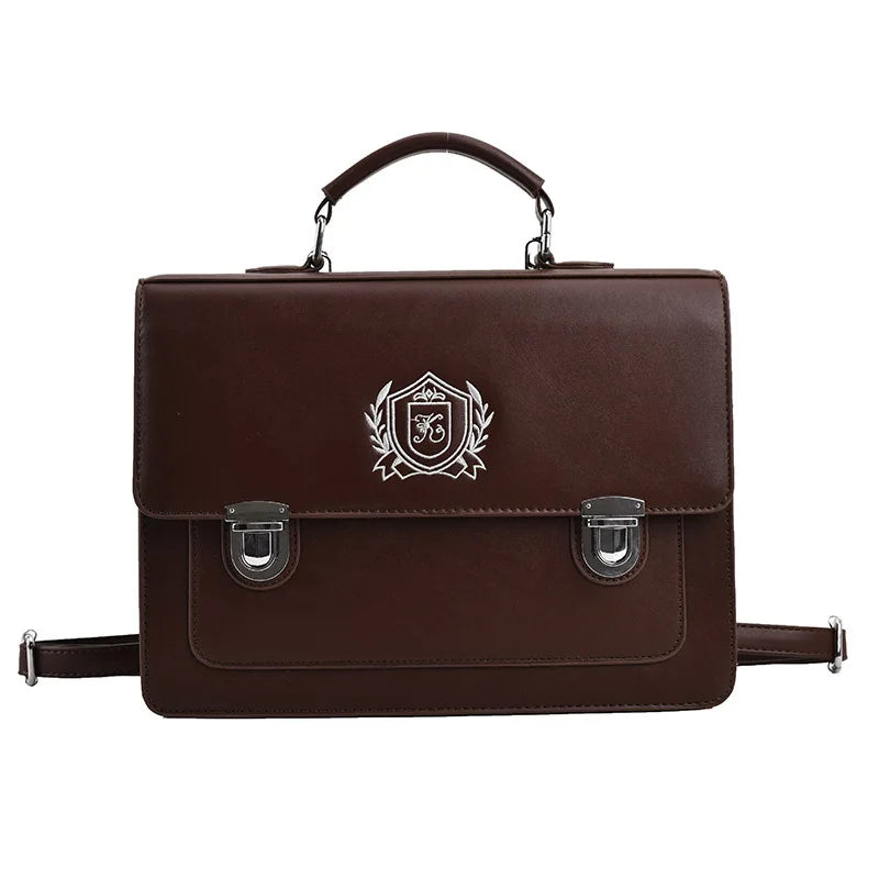 Japane Style Girls Lolita JK Backpacks Satchels Students Basic Press Locks Embroidery Briefcases Shoulder Bags Bookbags