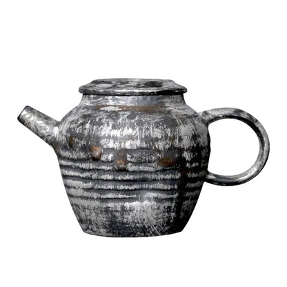 Japanese Antique Silver Gilded Teapot Course Ceramic Tea Set Tea Making Device Creative Kung Fu Teapot Household Ball Hole Sin