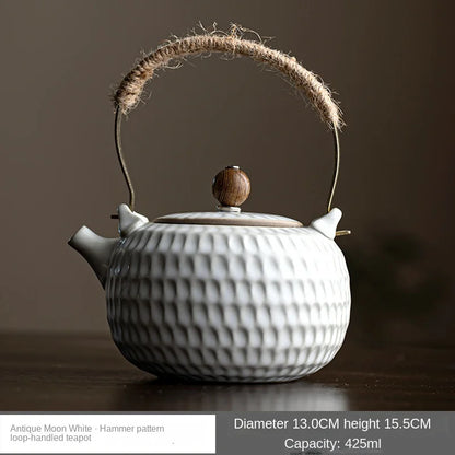 Japanese Candle Tea Electric Ceramic Water Boiling Kettle Tea Making Device Heat-Resistant Loop-Handled Teapot Tea Kettle