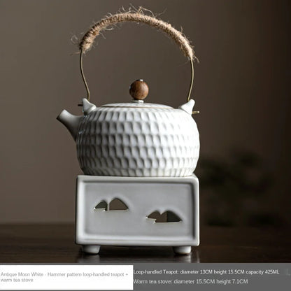 Japanese Candle Tea Electric Ceramic Water Boiling Kettle Tea Making Device Heat-Resistant Loop-Handled Teapot Tea Kettle