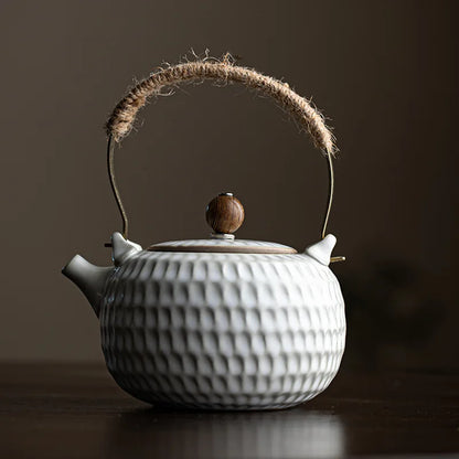 Japanese Candle Tea Electric Ceramic Water Boiling Kettle Tea Making Device Heat-Resistant Loop-Handled Teapot Tea Kettle