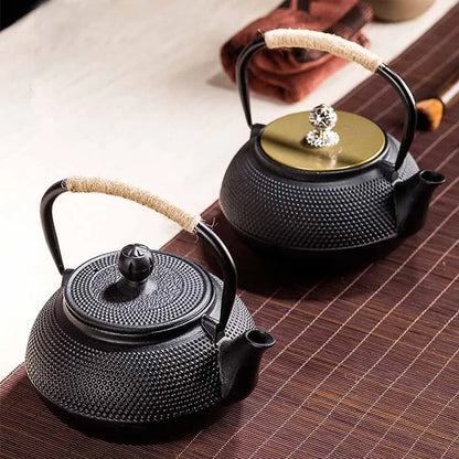 Japanese Cast Iron Teapot Handmade Tetsubin Gas Stovetop Water Kettle Black Teapot With Infuser Filter Kung Fu Tea Set