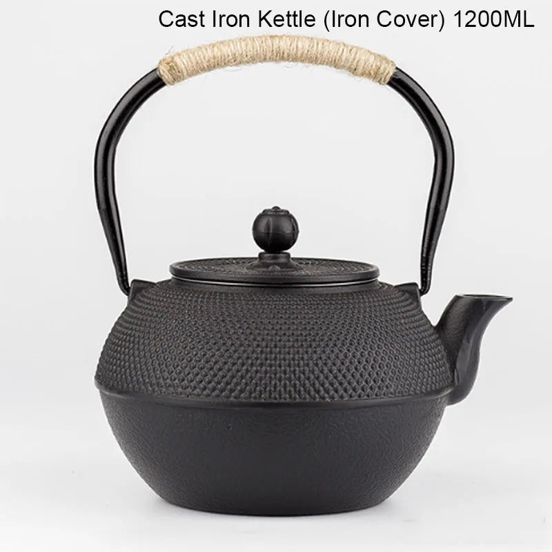 Japanese Cast Iron Teapot Handmade Tetsubin Gas Stovetop Water Kettle Black Teapot With Infuser Filter Kung Fu Tea Set