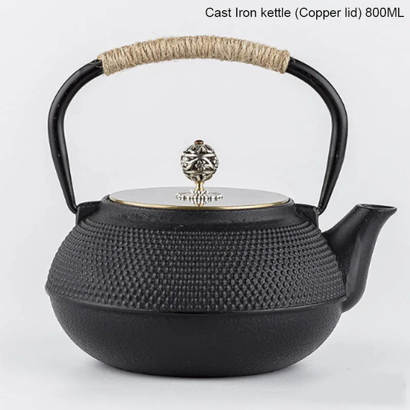 Japanese Cast Iron Teapot Handmade Tetsubin Gas Stovetop Water Kettle Black Teapot With Infuser Filter Kung Fu Tea Set