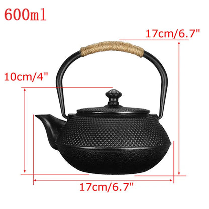 Japanese Cast Iron Teapot Kettle With Tea Infuser Shells Tea Pots Tetsubin Health Boiler Scale Iron Pot Cast Iron Trivets Cup
