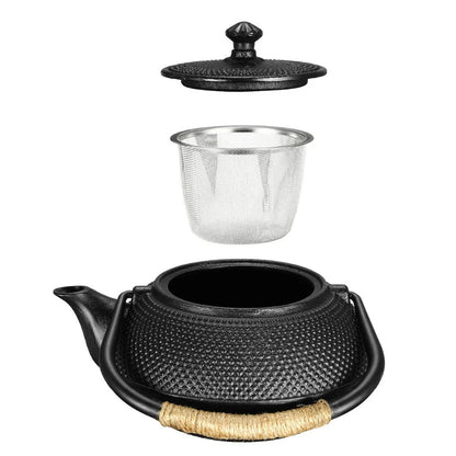 Japanese Cast Iron Teapot Kettle With Tea Infuser Shells Tea Pots Tetsubin Health Boiler Scale Iron Pot Cast Iron Trivets Cup