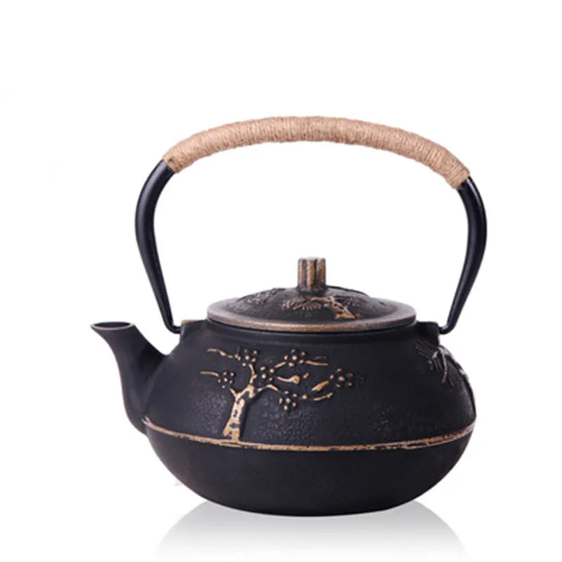 Japanese Cast Iron Teapot Kettle with Stainles Tetsubin Kettle Drinkware Tools 800ml Bouns Infusers Stainless Steel Net Filter